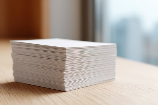 Close-up of empty white index cards ready for notes on a calm study surface