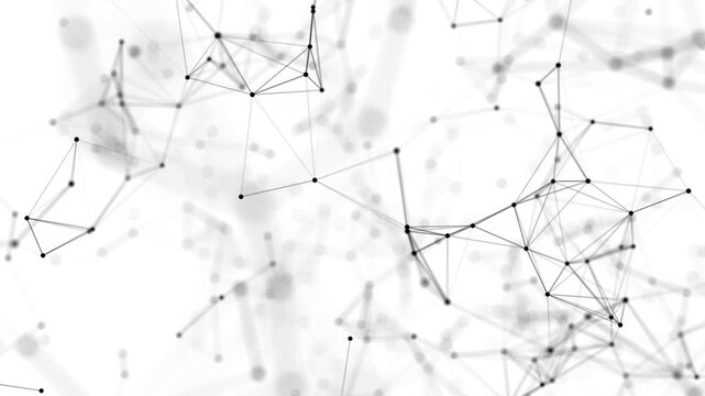 AI technology plexus background of animated lines and dot connection network triangles. Artificial intelligence concept animation video 4k background.