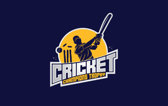 Cricket Champions Trophy Logo ID with Colorful Background