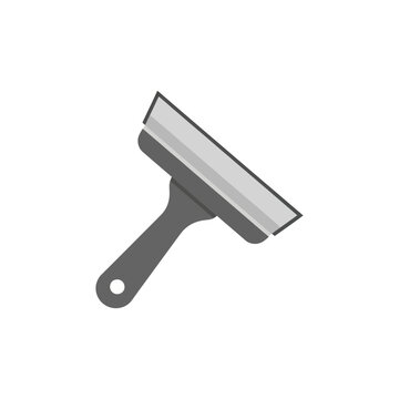 研磨用のスクレーパーのイラスト。シンプルなデザインで、グレーのハンドルと平らな刃が特徴です。