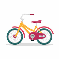 Fototapeta premium Yellow and Pink Bicycle Illustration