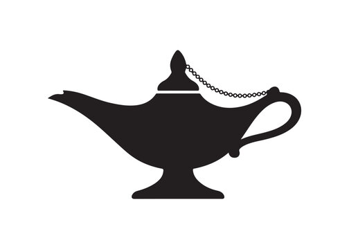 magic lamp isolated on black