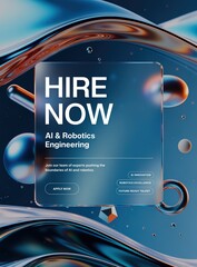 Obraz premium Modern sales banner for AI and robotics engineering recruitment now