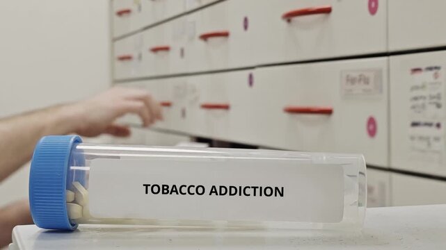 TOBACCO ADDICTION treatment tablets used to reduce nicotine dependence and withdrawal symptoms