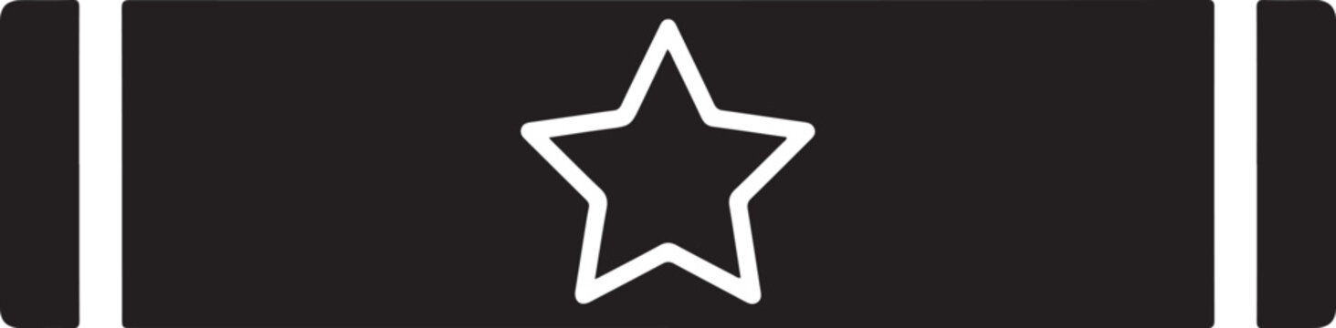 White Star Shape on Black Background.