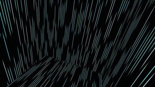 A stunning 3D rendering of a cube featuring electrifying neon light trails in oceanic matrix colors. The visual shows pulsating motion effects, perfect for futuristic backgrounds, gaming visuals