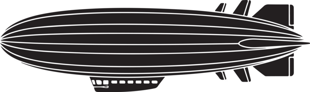 Black airship blimp vehicle illustration.