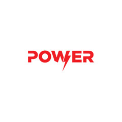 Obraz premium Power Logo Vector Simple Minimalist