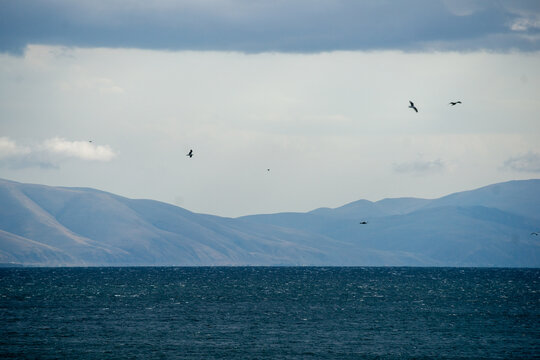 Weather changes at Lake Sevan in Armenia