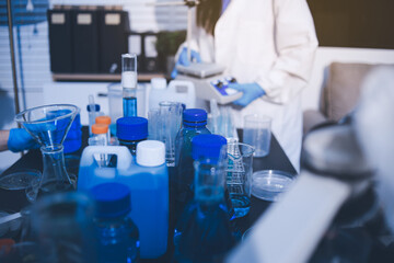 Fototapeta premium Researchers working in the clinical laboratory