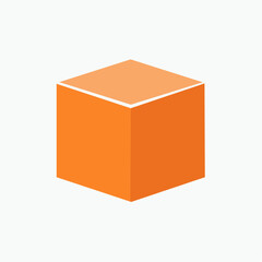 Fototapeta premium Orange 3D Cube Icon