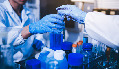 Fototapeta premium Researchers working in the clinical laboratory