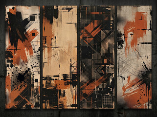 Fototapeta premium cyberpunk tech grunge abstract background collection with glitch overlays neon textures and futuristic esports design concept