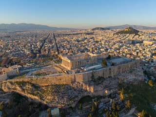 Obraz premium Aerial Image of Parthenon and Athens Skyline.