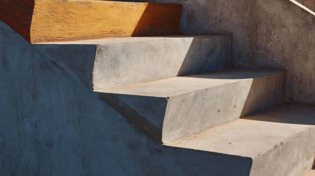 Set of concrete stairs leading up to the top of a building. the stairs are made of concrete and have a light grey color.