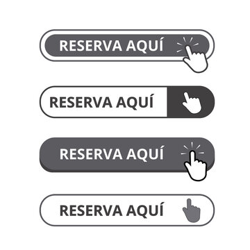 Gray and white reserva aqui bar button on a white background (trad. reserve here)