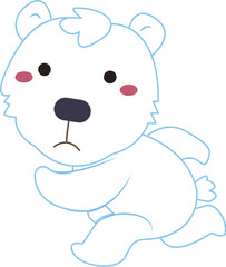 Fototapeta premium Lovely running polar bear