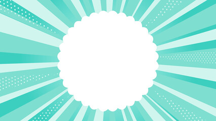 Naklejka premium Mint green summer sale background radial burst copy space ミントグリーン 夏 コピースペース