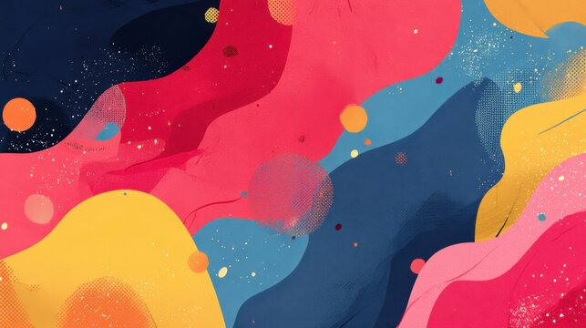Colorful abstract pattern: A vibrant, dynamic composition of flowing shapes and forms, blending a spectrum of vivid colors to create an engaging visual experience.