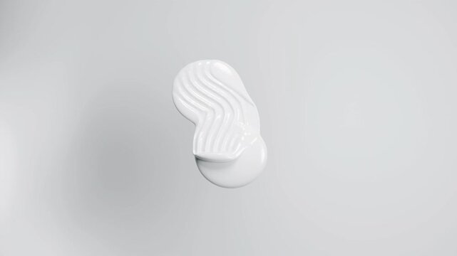 White Cosmetic Cream Swatch with Combed Texture for Skincare Product Branding.