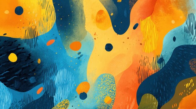 Abstract Colors: A vibrant and captivating composition of flowing, organic shapes and contrasting hues, creating an explosion of colors and visual intrigue.