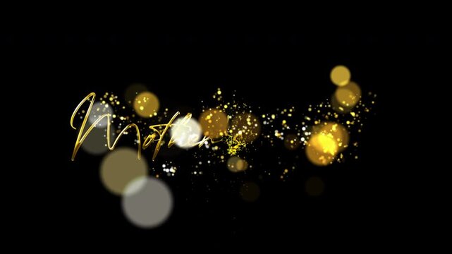 Premium Mother's Day Celebration Text with Golden Sparkles