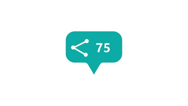 Teal share icon with number 42 on white background. Teal share icon for social media. Professional teal share icon for digital marketing engagement and content distribution visuals.