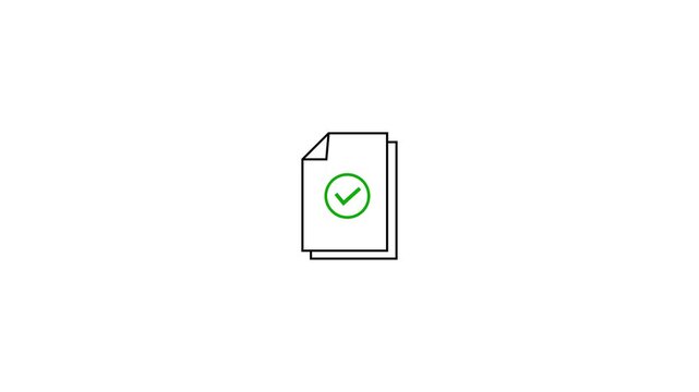 Stack of documents with green check mark icon. Stack of documents for business checklist. Professional stack of documents for project management and successful task completion visuals.