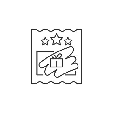 Scratch cards linear icon. Scratching off covering for prize reveal. Paper-based card. Thin line customizable illustration. Contour symbol. Vector isolated outline drawing. Editable stroke