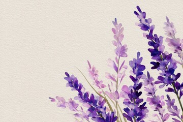Fototapeta premium Delicate lavender bouquet in watercolor style for decorative art and stationery