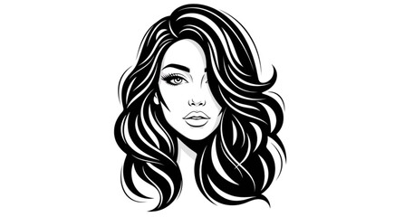 Elegant woman portrait a striking black and white illustration of beauty and style © aliful