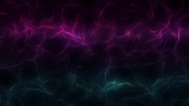 Vibrant pink and blue neon lightning on dark background texture