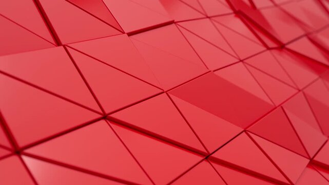 3d Abstract Red triangle animation background. 3d rendering not AI