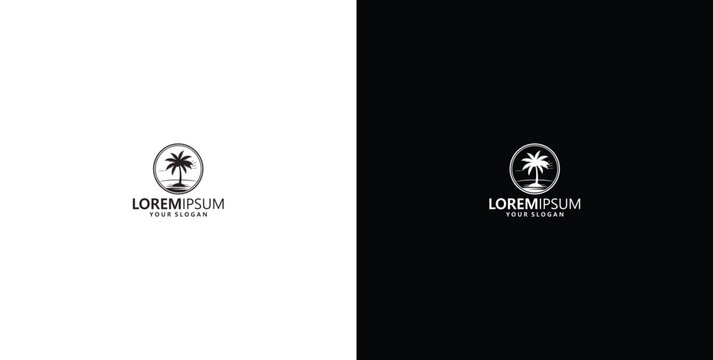 logo design template vector logo design logo design template with palm tree, abstract badges and emblems