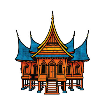 minang indonesia traditional style house
