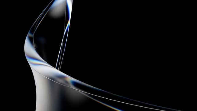 Abstract black glass refraction looping animation background. 3d rendering not AI