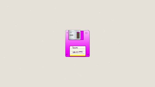 Symmetrical seamless loop of retro floppy disks