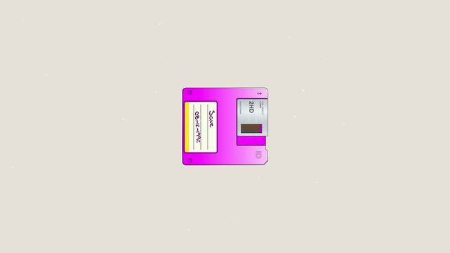 Symmetrical seamless loop of retro floppy disks