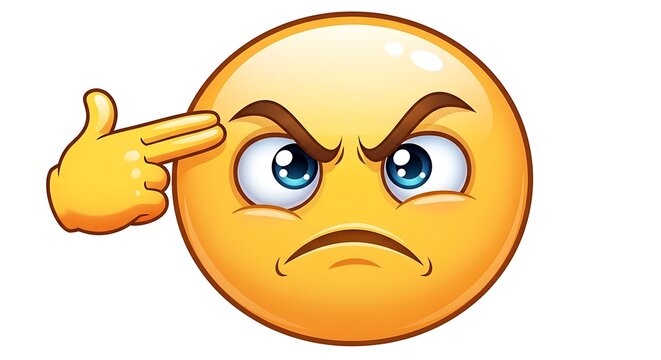 Facepalm Emoji with Finger Gun Expressing Frustration and Exasperation with a Symbol of Resignation