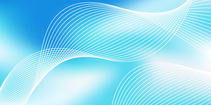 Smooth white waves glide across soft blue gradient. Elegant motion suggests fluidity and calm. Ideal for wellness, tech, or modern design projects. Bright tones evoke clarity and serenity
