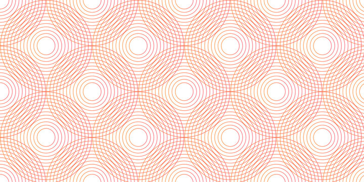 Seamless geometric spiral pattern and abstract circle wave lines overlapping pattern isolated. Design technology or modern concept. Ornament overlapping background. Colorful element line pattern.