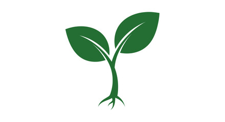 Obraz premium Green plant seedling icon with roots isolated on white background