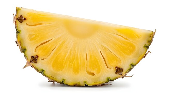 Fresh pineapple slice wedge isolated on white background