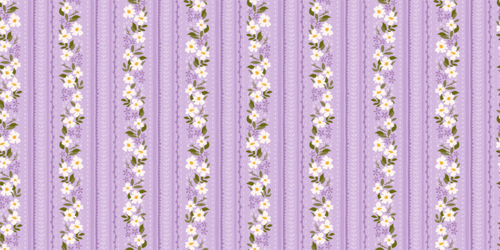 Cute hand drawn ditsy seamless pattern, lovely floral background, great for textiles, banners, wallpapers, wrapping - vector design