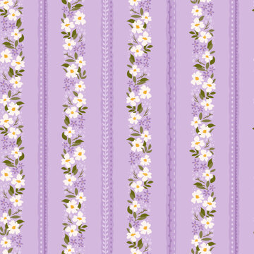 Cute hand drawn ditsy seamless pattern, lovely floral background, great for textiles, banners, wallpapers, wrapping - vector design