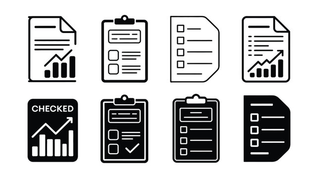 Business Document Illustration Collection for Corporate Reports, Office Workflow, Contract Files and Checklist Forms, Modern Minimal Flat Style for Web Dashboards, UI Design and Presentation Graphics