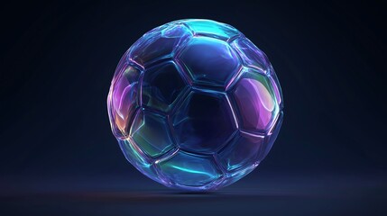 Naklejka premium Colorful soccer ball design in 3D style with shiny surface