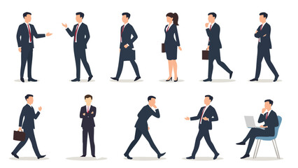 Obraz premium Business people in suits posed for work with business