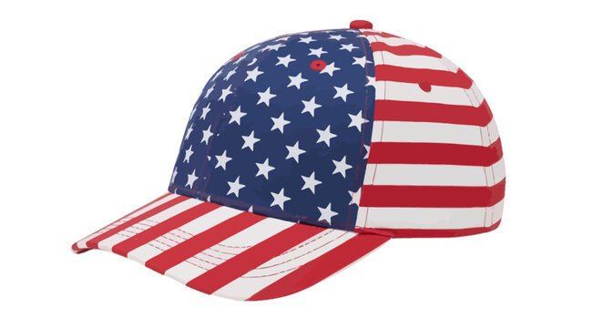Baseball cap with american flag print design