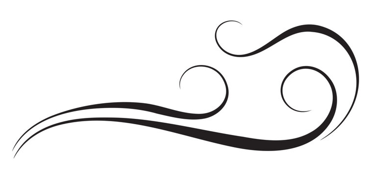 Floral ornament with leaves and abstract lines. Minimalistic element for decor and greeting or invitation card design